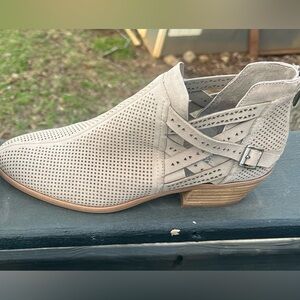 Vince Camuto Perforated Tan Ankle Booties